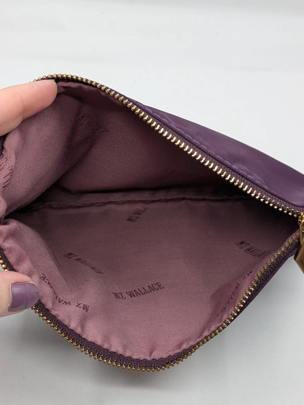 MZ Wallace Medium Purple Nylon Pouch Makeup Bag - No Tags